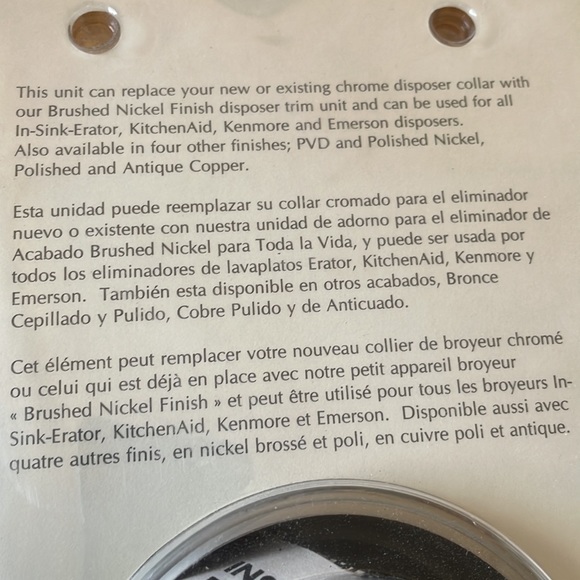 Disposer Collar & Stopper/Strainer Unit Brushed Nickel - Picture 2 of 2